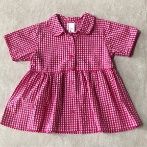 Hanna Andersson Girl’s Gingham 100% Cotton Button Down Shirt Size 120 (6-8Yrs)
